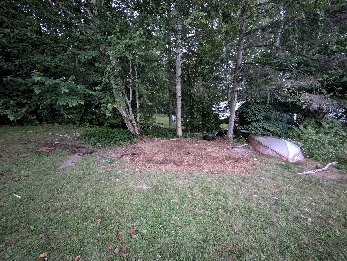 Cleared lakefront yard after boathouse removal