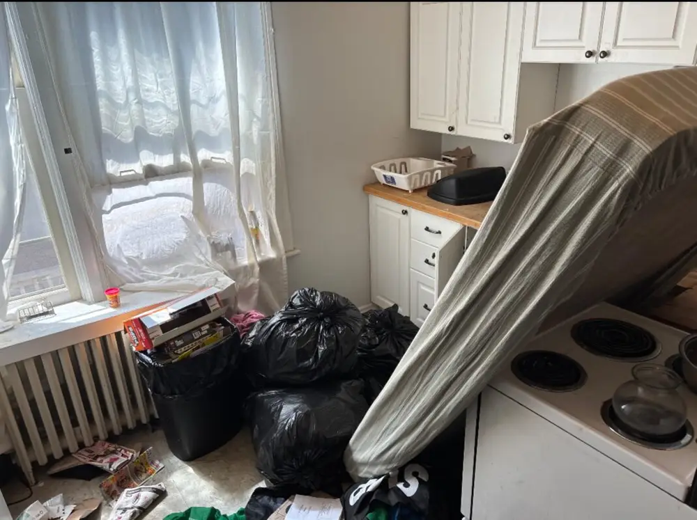Kitchen before junk removal